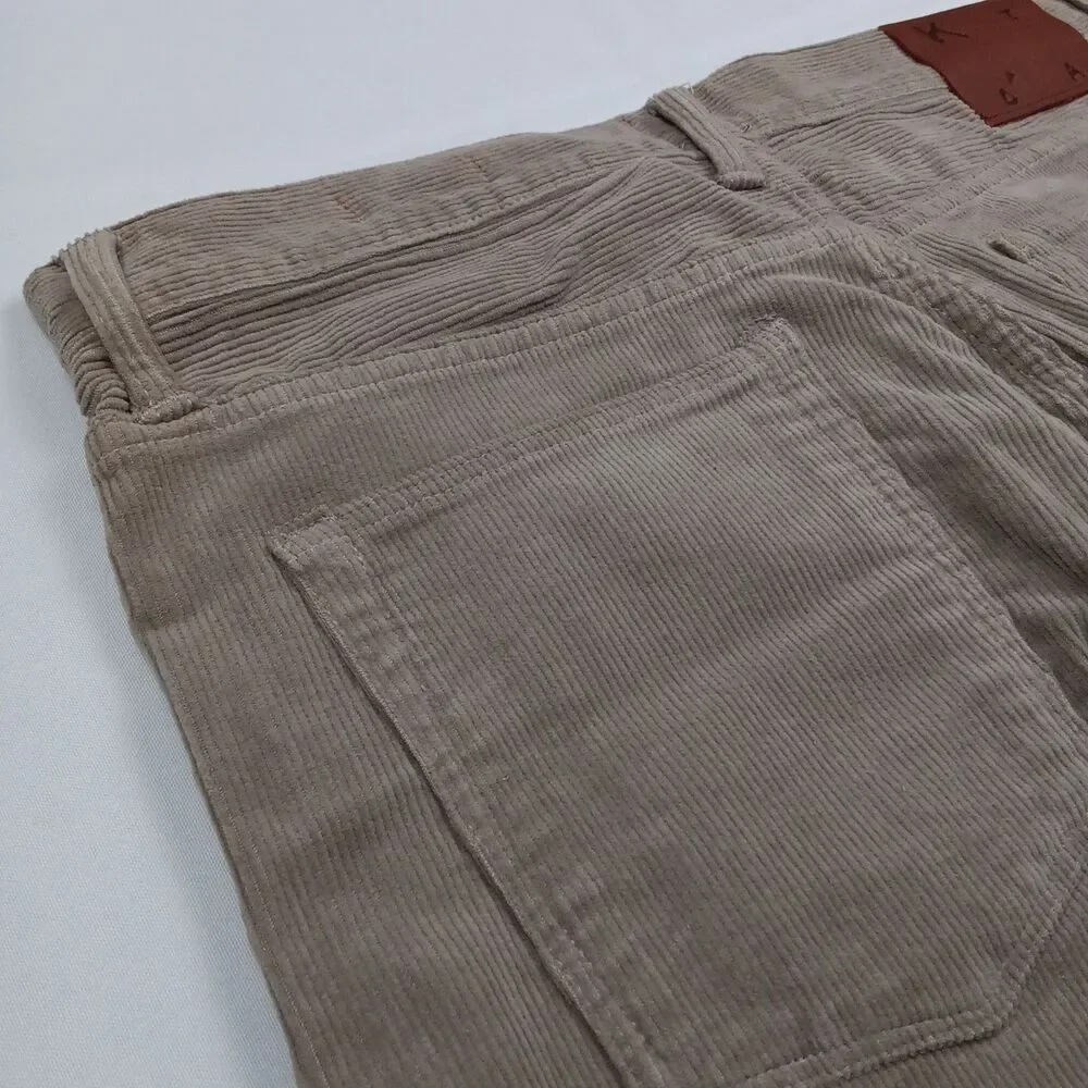 KATO Hiroshi Kato Mens 34 The Pen Slim Fit Corduroy 5 Pocket Pants Light Gray...